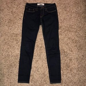 Dark wash mid rise A&F skinny jeans